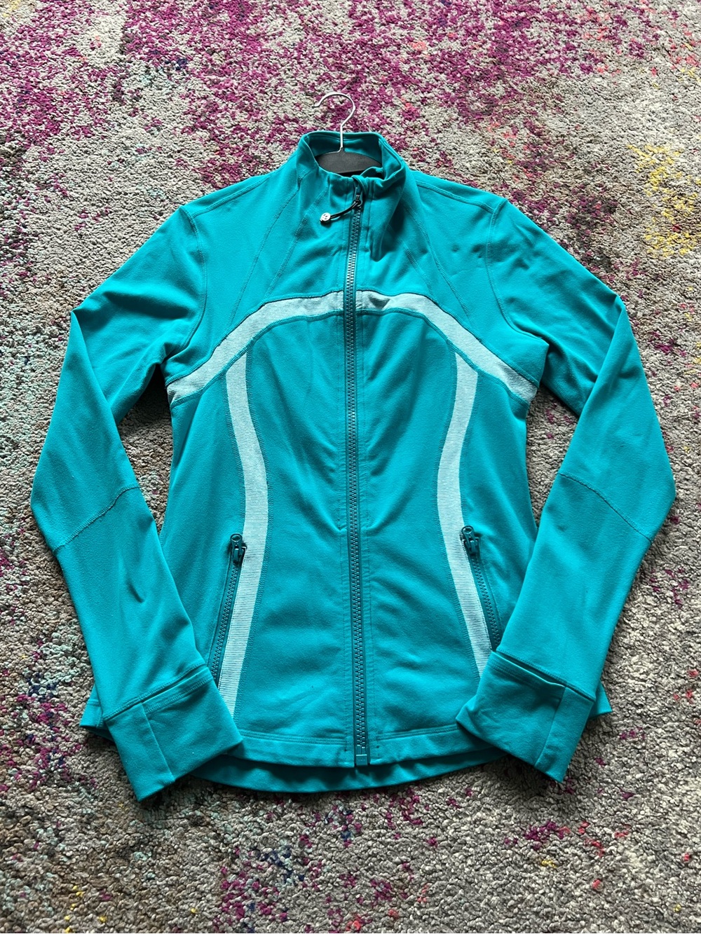 lululemon athletica Teal Zip-Up Utility Jacket with Aqua Accents